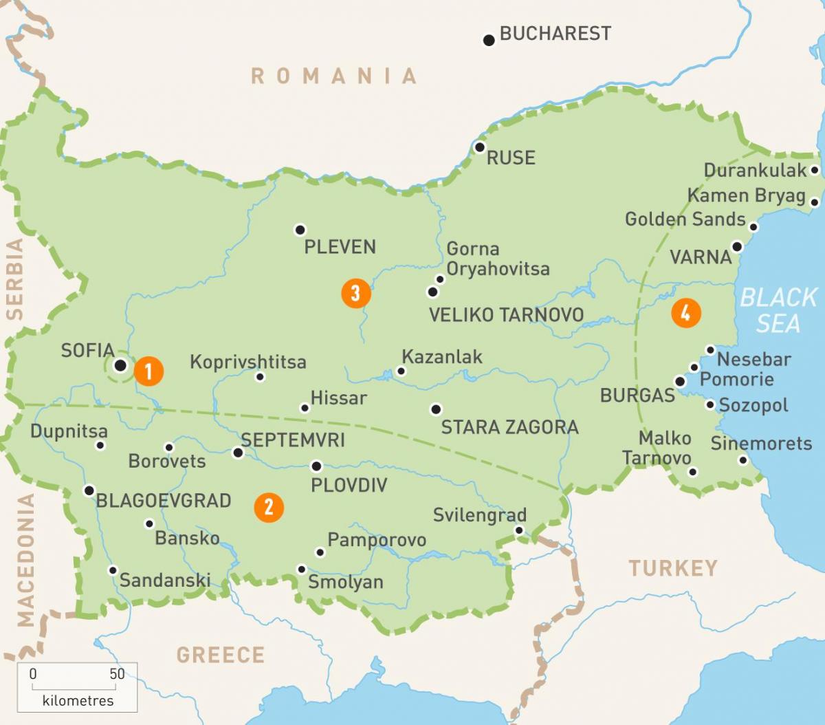 Bulgarien Regionen anzeigen