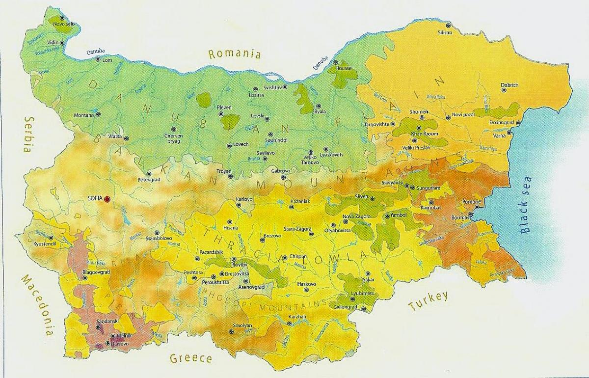 Karte von Bulgarien Klima