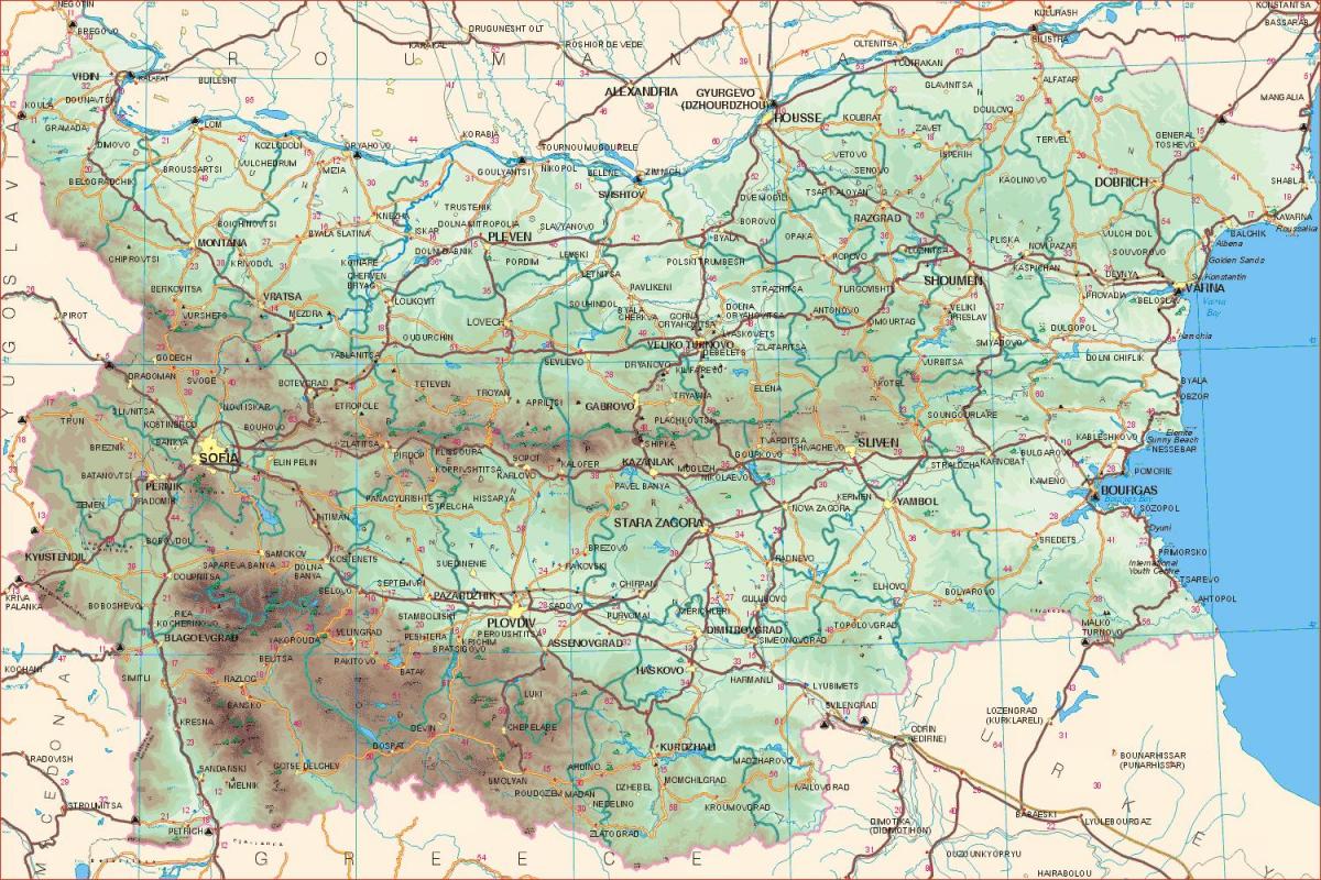Bulgarien Straßen Karte