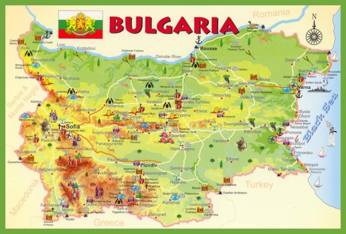 Bulgarien sightseeing-map