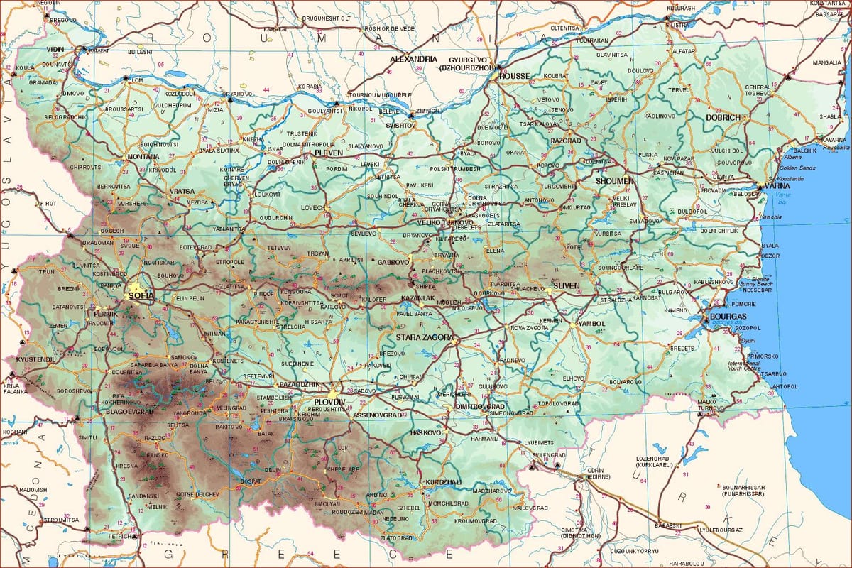 Karte der bulgarischen Küste