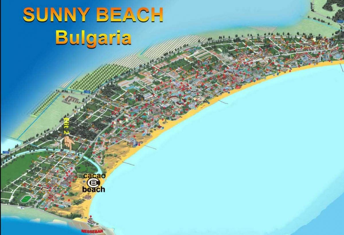 Karte von cacao beach Bulgarien