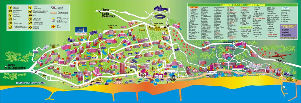 golden beach Bulgarien-map