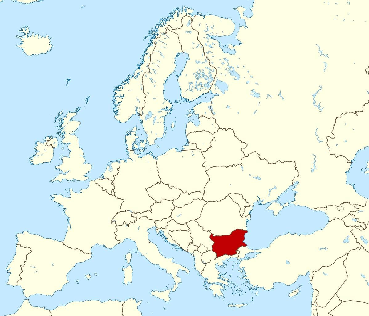 Weltkarte Bulgarien