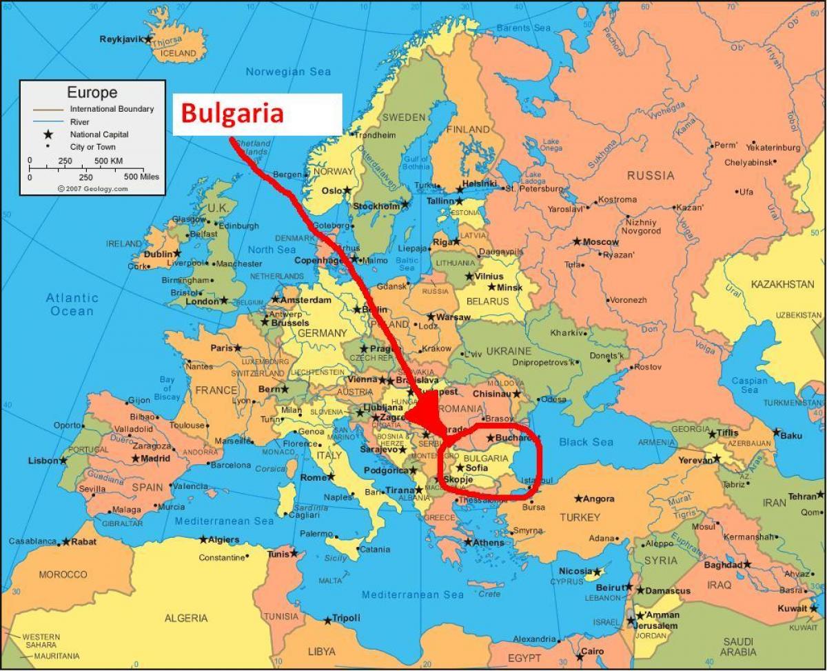 Landkarte Bulgarien umliegenden Ländern