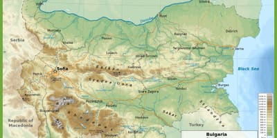 Topografische Karte Bulgarien