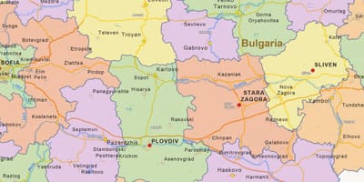 Karte von Bulgarien politischen