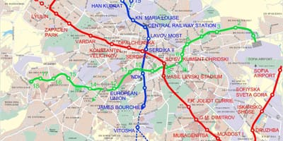Karte von Bulgarien metro