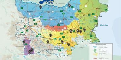 Karte der Bulgarische Wein