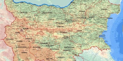 Karte detaillierte Karte von Bulgarien