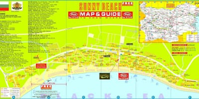 Touristische Karte von sunny beach Bulgarien